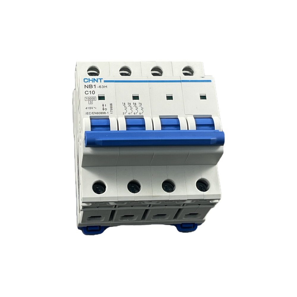 CHINT NB1 63H 4P 10A 10kA C Curve MCB 4 Pole Circuit Breaker 415V chint-nb1-63h-4p-10a-10ka-c-curve-mcb-4-pole-circuit-breaker-415v