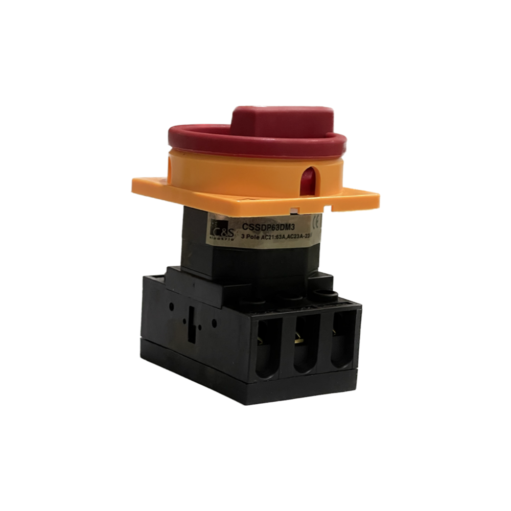C&S ISOLATOR SWITCH ON-OFF PANEL MOUNT IP65 3P 22KW (AC23 415V) 63A RE