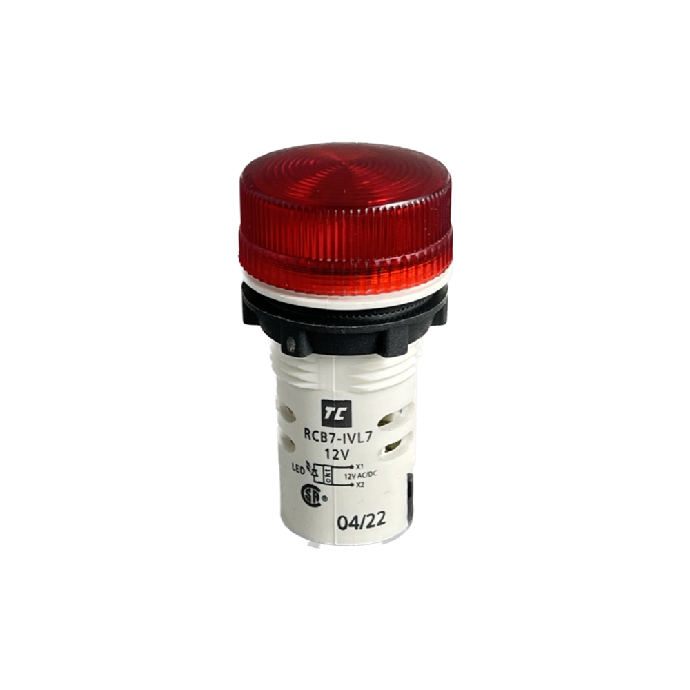 C&S ILLUMINATED PILOT LIGHT PVC 22.5MM INTEGRAL LED PILOT 48VAC/DC RED