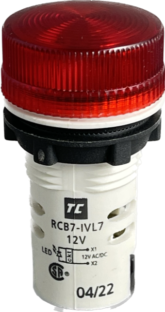 C&S ILLUMINATED PILOT LIGHT PVC 22.5MM INTEGRAL LED PILOT 48VAC/DC RED