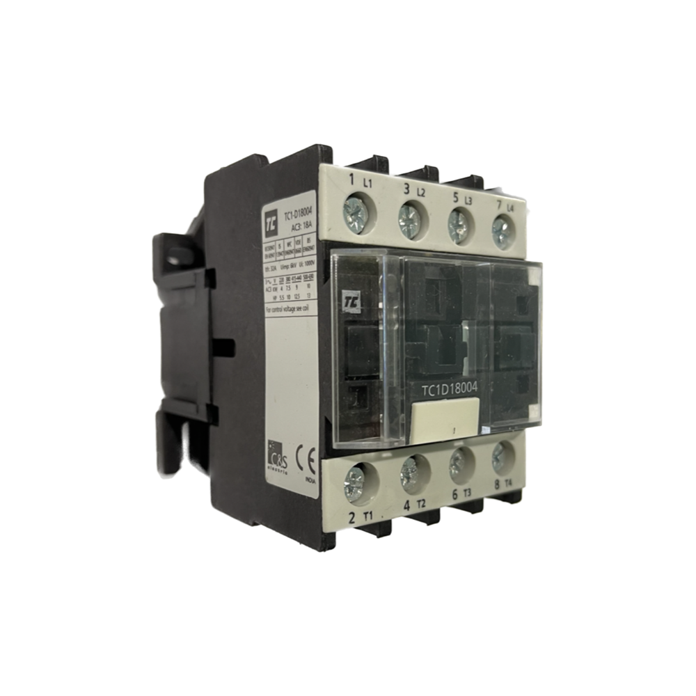 C&S ROBUSTA CONTACTOR 4P 9KW 18A (AC3 415V) 4NO MAIN CONTACT 48VAC COI