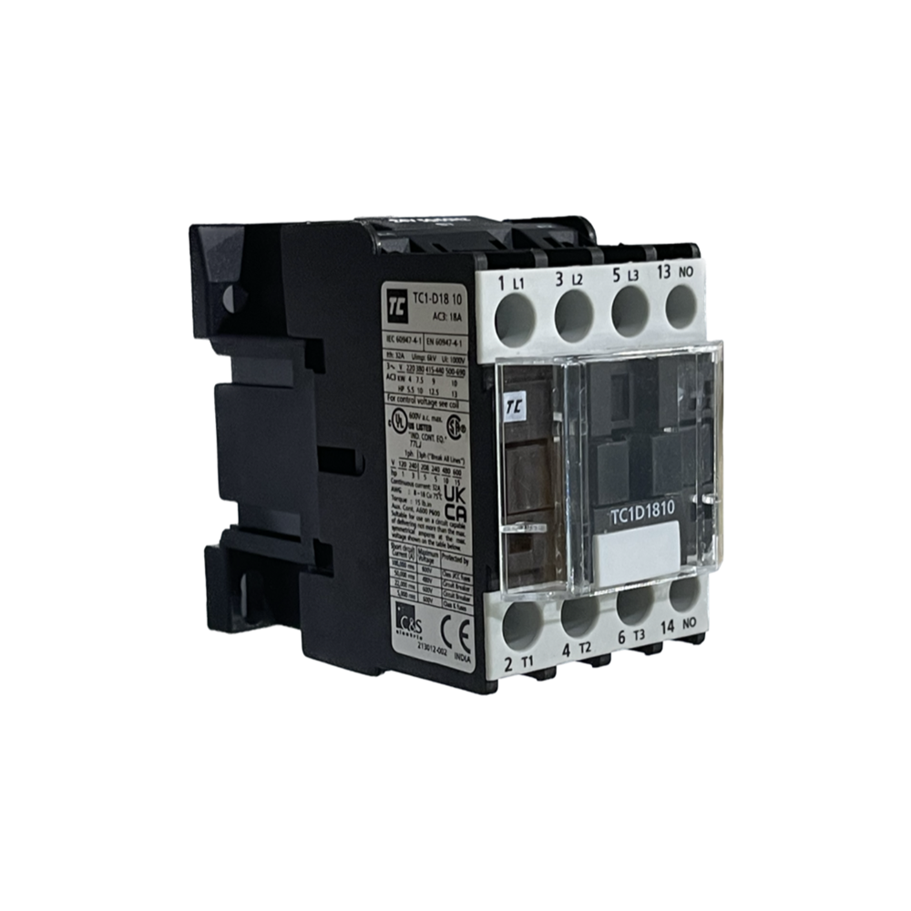 C&S ROBUSTA CONTACTOR 3P 9KW 18A (AC3 415V) 1NO AUX CONTACT 32VAC COIL