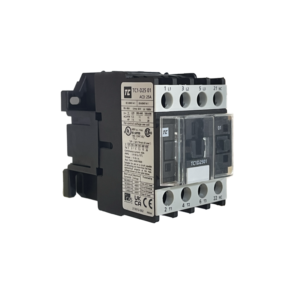 C&S ROBUSTA CONTACTOR 3P 11KW 25A (AC3 415V) 1NC AUX CONTACT 415V COIL